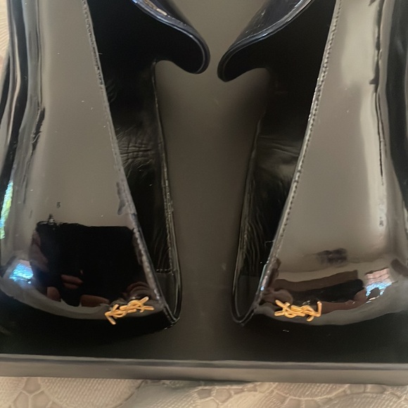 Saint Laurent monogram smoking slippers black patent leather size 38.5 (US 8) - Picture 2 of 5